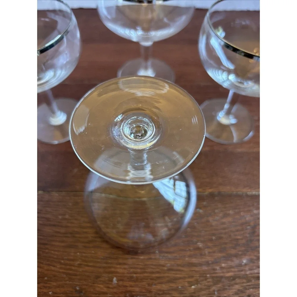 Set Of  4 Tiffin-Franciscan Dawn Clear ‎ Liquor Cocktail Glasses